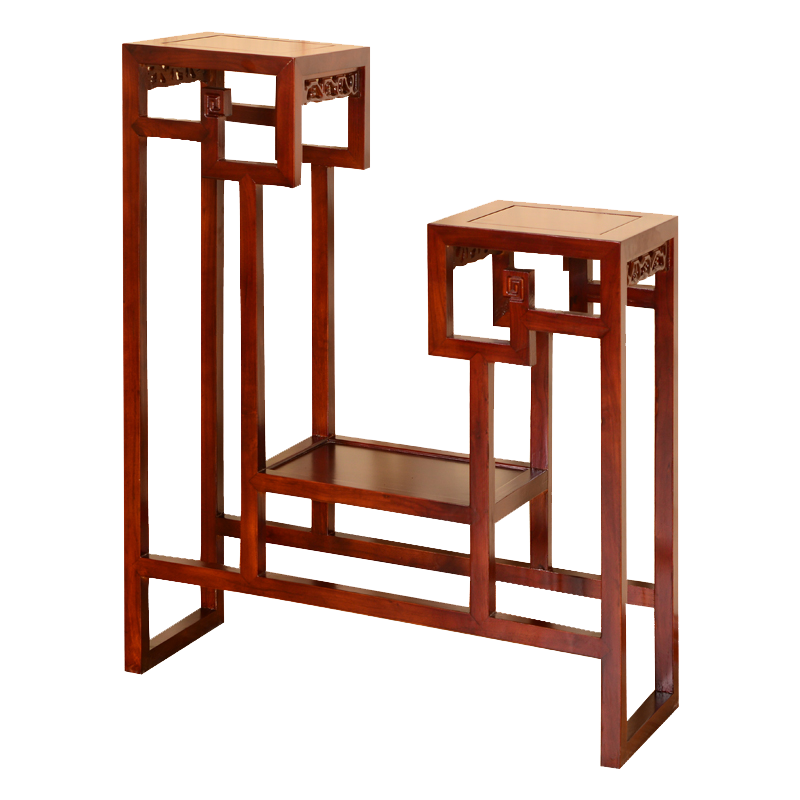 瑞呈堂 实木花架  花架客厅阳台置物架花架子花盆木制花架落地花架绿萝花架隔断 JTA51 花架子实木 多功能-红色