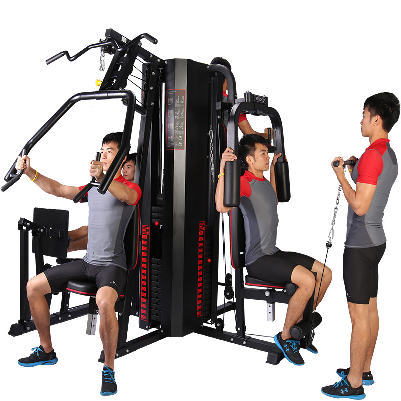 力动（RIDO）综合训练器多功能家用健身房大型健身器材组合商用力量训练器械 五、六人站TG75plus（3组配重）