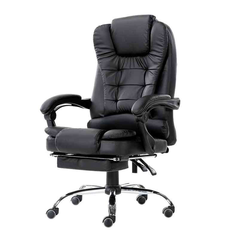 欧宝美人体工学电脑椅午休椅办公椅子老板椅家用可躺转椅黑色