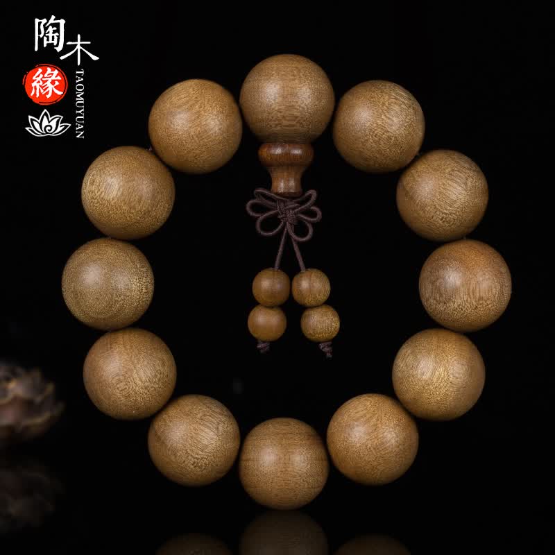 陶木缘 金丝楠木手串男拆房老料木串水波 108颗佛珠楠木念珠 20mm12颗