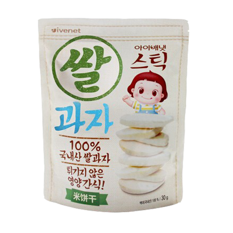 艾唯倪贝贝（ivenet） 韩国进口 儿童大米饼30g 磨牙饼干 米饼 休闲儿童食品 原味
