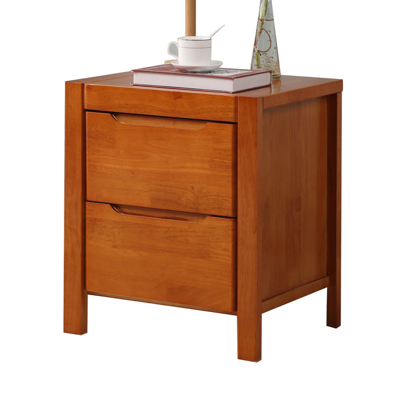 格第 床头柜卧室实木小户型家用橡木简约现代带抽屉储物边柜收纳柜整装经济型新款时尚斗柜  北欧床头柜 全实木（迷你款40cm）柚木色