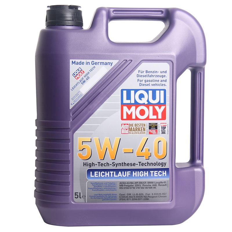 力魔（LIQUI MOLY）德国原装进口 高科技雷神机油 5W-40 SN/CF级 5L 汽车用品