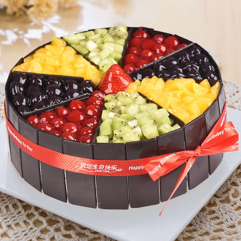 芙瑞多 生日蛋糕同城配送巧克力水果奶油蛋糕预定 美好时光 10寸