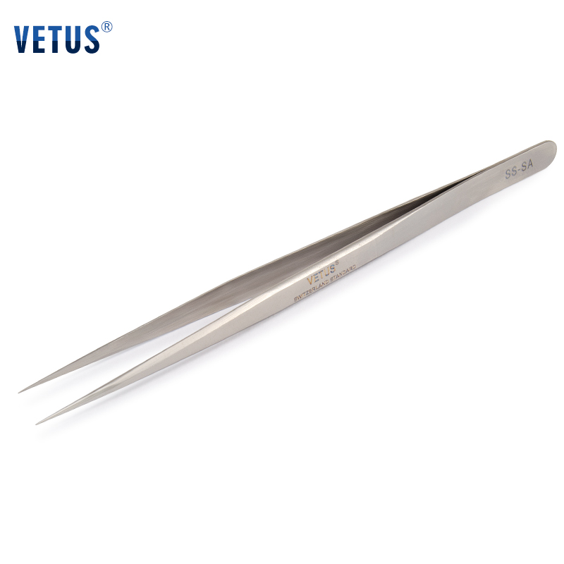 VETUS維特斯鑷子 SA系列 工業(yè)級 高精密不銹鋼鑷子 電子手機維修手表尖細鑷子 焊錫輔助用鑷子 SS-SA