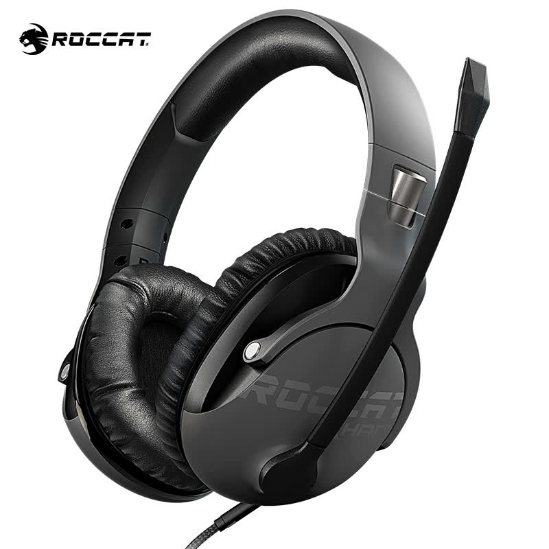 ROCCAT 冰豹 Khan PRO 耳罩式头戴式有线耳机 黑色 3.5mm