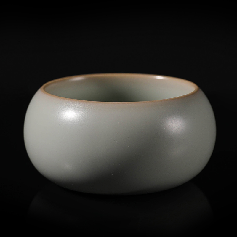 冠杰三足支钉汝窑茶杯台湾冠杰功夫陶瓷茶具开片汝瓷主人茶杯 罗汉杯