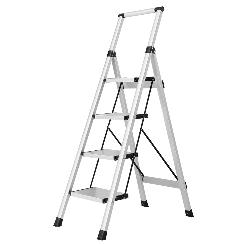 格美居（GEMJU） 家用梯子人字梯加厚铝合金四步五步折叠铝梯稳固宽踏板工程梯 黑珍珠 四步梯 全踏板宽20CM47786450626