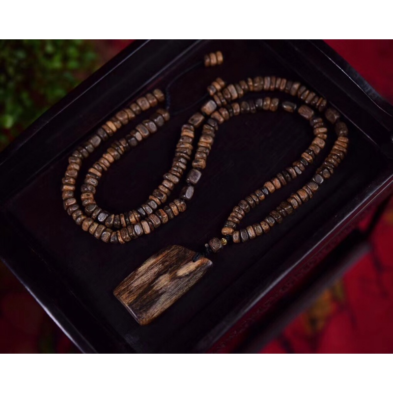 冰珂晶石天然老料达拉干沉香木吊坠项链文玩佛珠男士 礼品汽