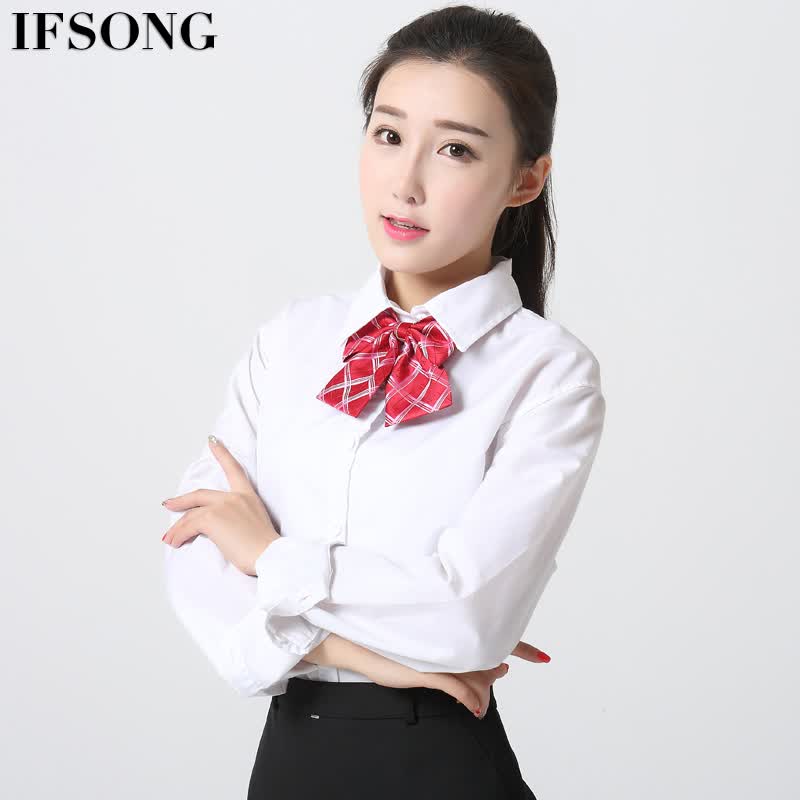 女士领花银行女职业空姐酒店工作服蝴蝶结学院风蓝色条纹女生领结