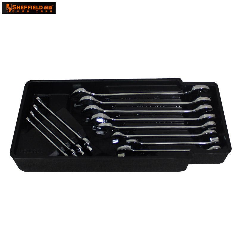 钢盾sheffield工具  12件套双开口扳手组合s025024