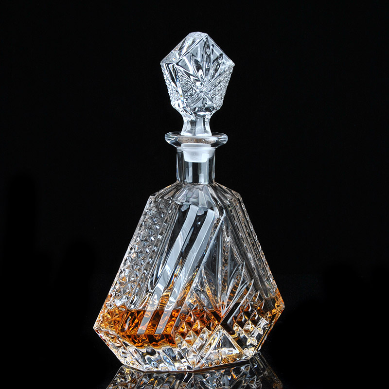 益加厚水晶红酒瓶空瓶洋酒瓶带盖威士忌酒瓶 洋酒酒具 醒酒器  玻璃瓶