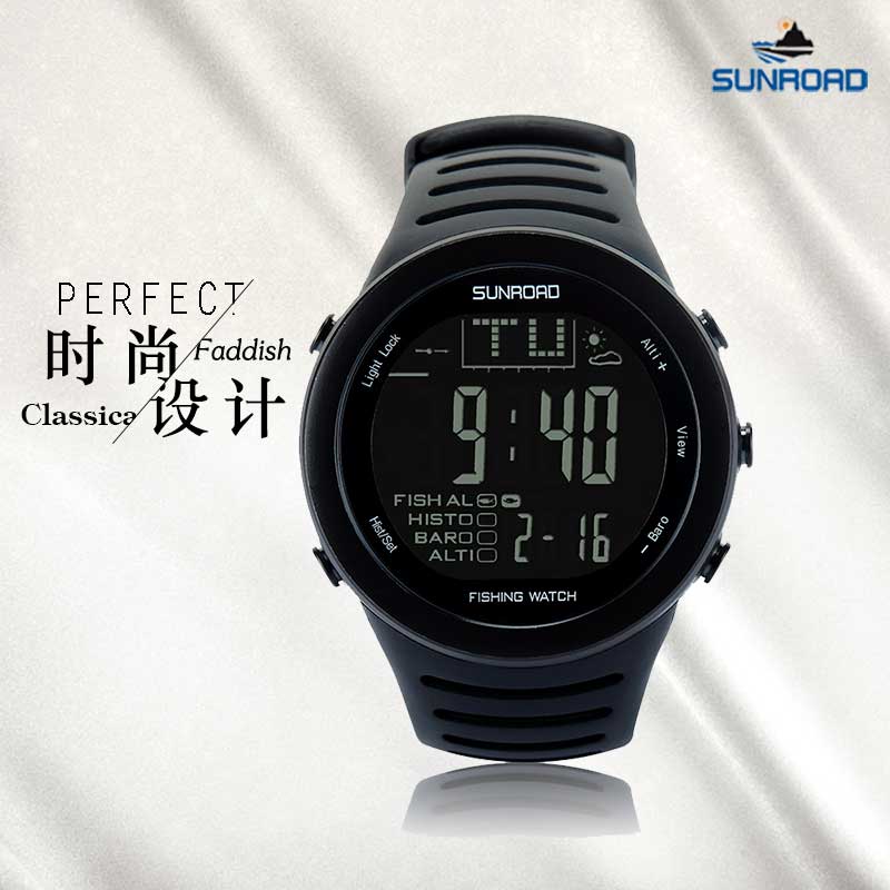 智能多功能钓鱼气压表 户外登山海拔指南针防水游泳电子表运动手表男