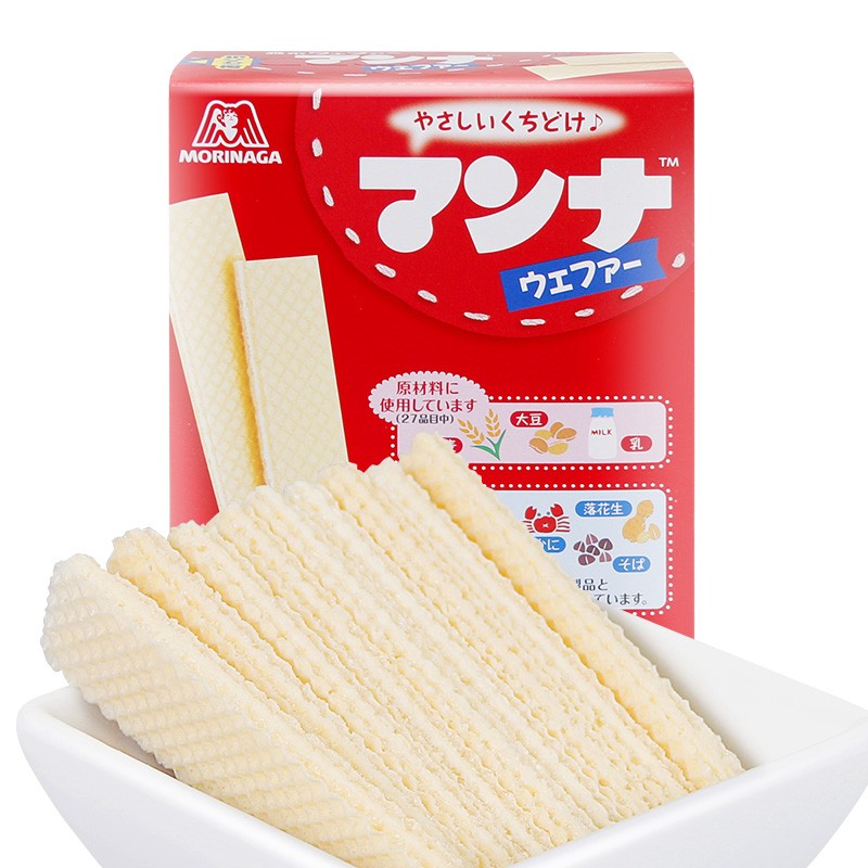 森永蒙奈威化饼干日本进口牛奶夹心饼干宝宝辅食婴儿磨牙儿童零食