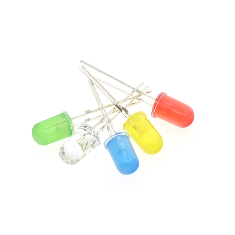 TaoTimeClub 5mm LED灯珠发光二极管LED元件包 红绿黄蓝白 5种各20个 共100