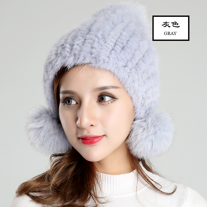 公主貂(gongzhudiao)貂帽冬皮草女帽新款水貂毛编织皮草帽子女狐狸毛
