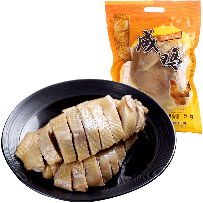 杏花樓中華老字號(hào)熟食臘味 咸雞醬鴨臘腸香腸咸肉八寶鴨醬仔鵝上海特產(chǎn) 【實(shí)惠2袋】袋裝咸雞500g/袋