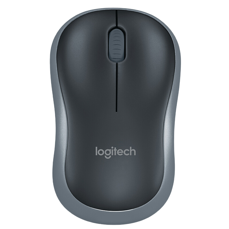 罗技（Logitech） M185 无线鼠标 电脑办公家用鼠标 黑色灰边