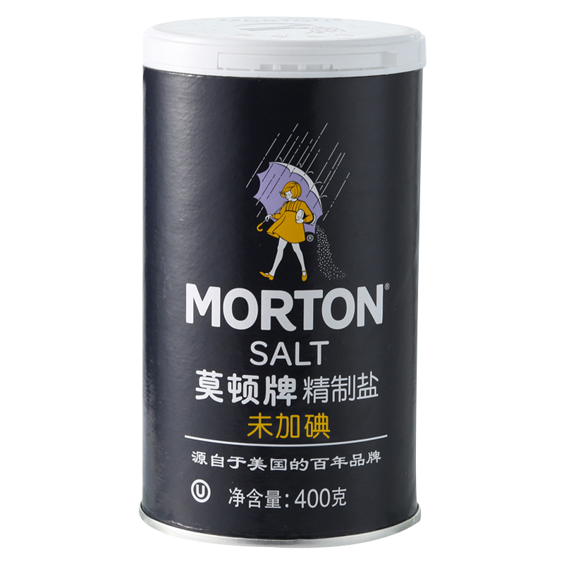 莫顿(morton)盐  无碘精制盐(未加碘) 无碘食盐 400g