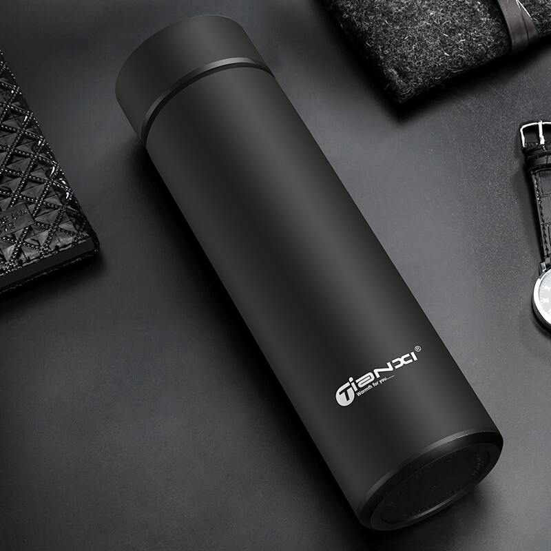 天喜(tianxi)保温杯 男女士304不锈钢保温泡茶杯商务车载保温水杯壶带