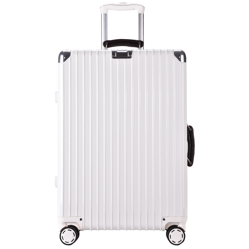 银座（GNZA）A-8953K复古商务铝框拉杆箱静音万向飞机轮旅行箱硬箱登机箱TSA密码锁行李箱 20英寸钢琴白