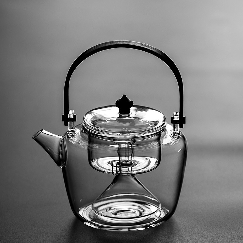 耐高温家用加厚玻璃煮茶壶大容量电陶炉蒸汽蒸茶壶提梁茶壶烧茶壶 弓