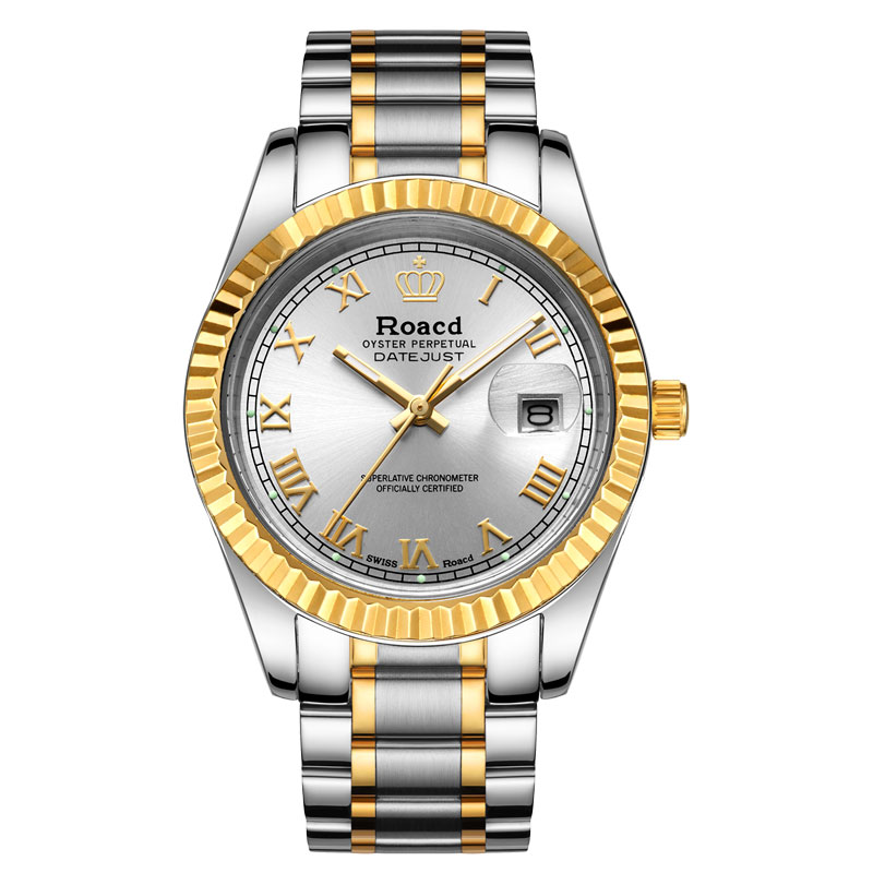 劳莱斯顿roacd手表男士瑞士品牌进口机芯日历防水男式休闲运动石英表