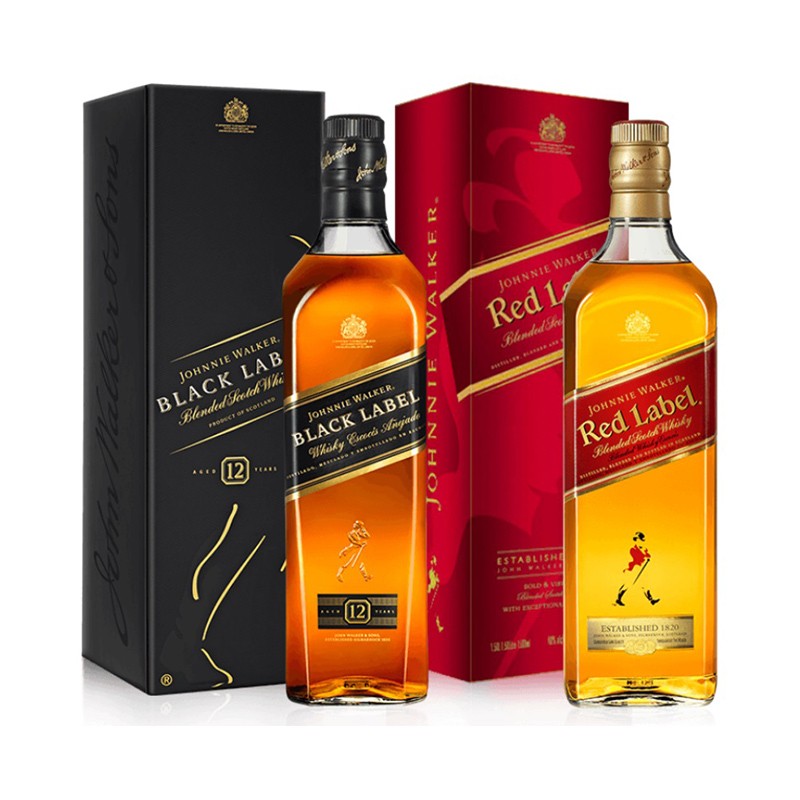 【官方旗舰店】尊尼获加(johnnie walker)黑牌红牌洋酒进口 黑方红方