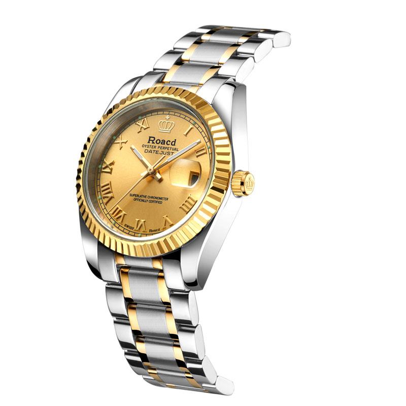 劳莱斯顿roacd手表男士瑞士品牌进口机芯日历防水男式休闲运动石英表