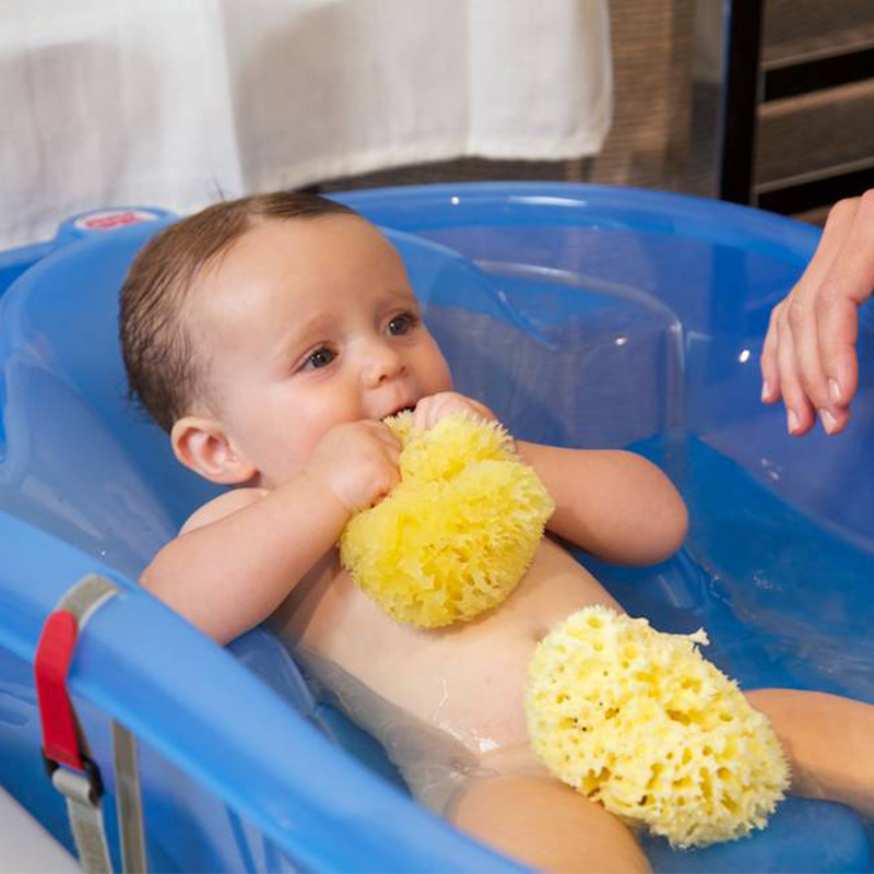 OKBABY婴儿沐浴海绵请问这款浴盆自带温度显示吗？