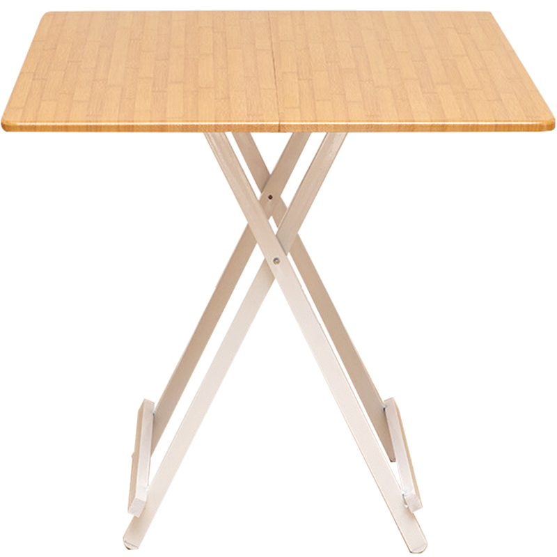 非洲鹰木折叠餐桌家用桌子摆摊大圆桌简易酒店桌椅6人8人家用圆形饭桌 经典棕方圆桌1.17m不锈钢腿