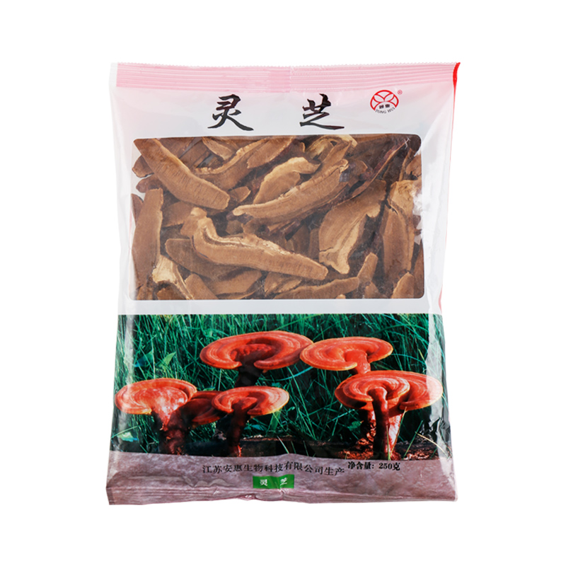 通惠 灵芝片可搭配灵芝蜂蜜苦丁茶 赤林芝切片250g仿野外环境生长 安惠生产