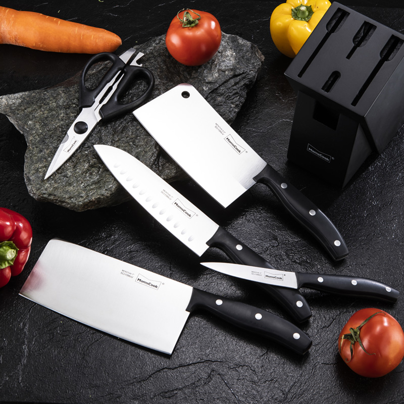 慕厨（Momscook）不锈钢刀具套装 套刀切片刀切骨刀厨师刀水果刀剪刀六件套装