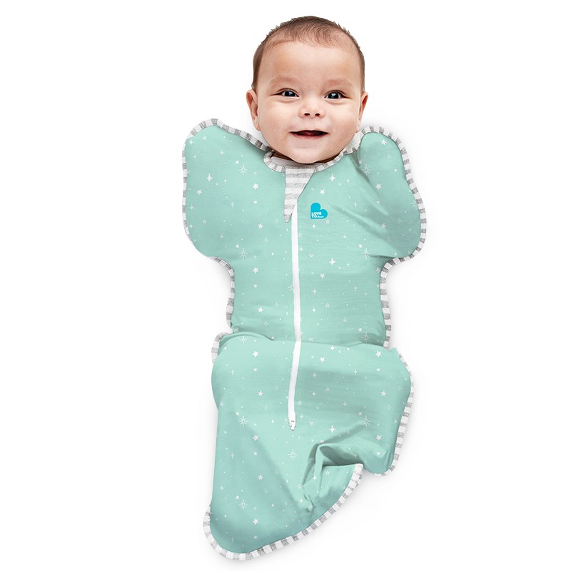 Lovetodream澳洲品牌新生儿童婴儿防惊跳睡袋轻薄款空调房新生儿投降式宝宝防踢被襁褓青色星星轻薄款0.2TOGS码实际反馈4-10斤