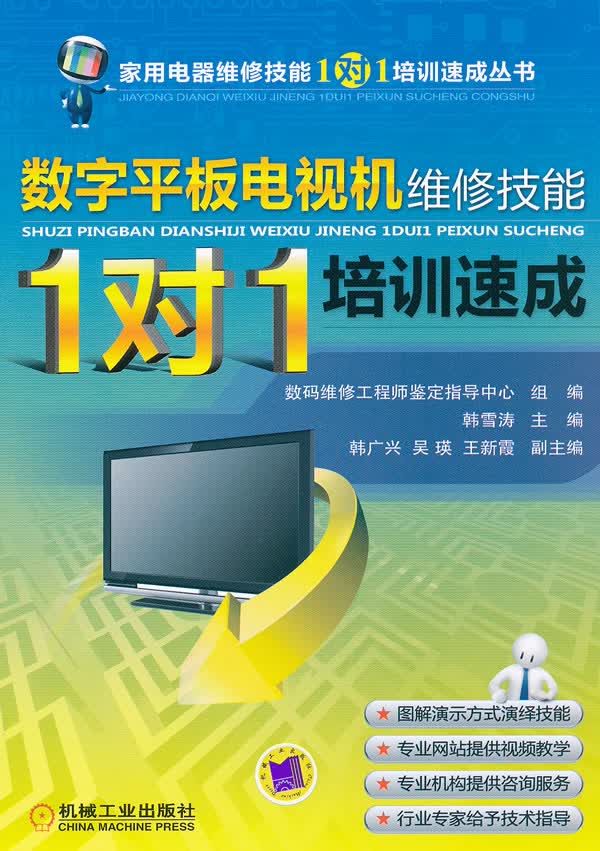 数字平板电视机维修技能1对1培训速成 书籍 电子与通信 电视