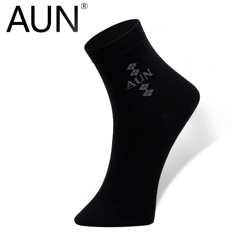 aun纳米银防臭男士袜子中筒袜商务袜子休闲棉袜 男袜 2黑2深灰2浅灰
