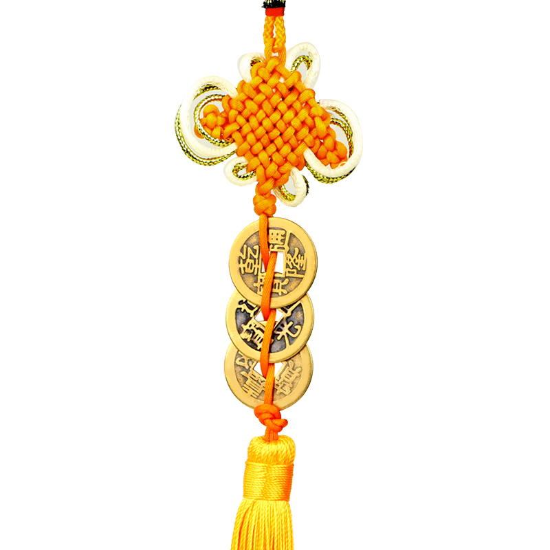 聚缘阁五帝钱铜钱挂件梅花钱仿古铜钱古币乾隆通宝门对门装饰挂客厅车