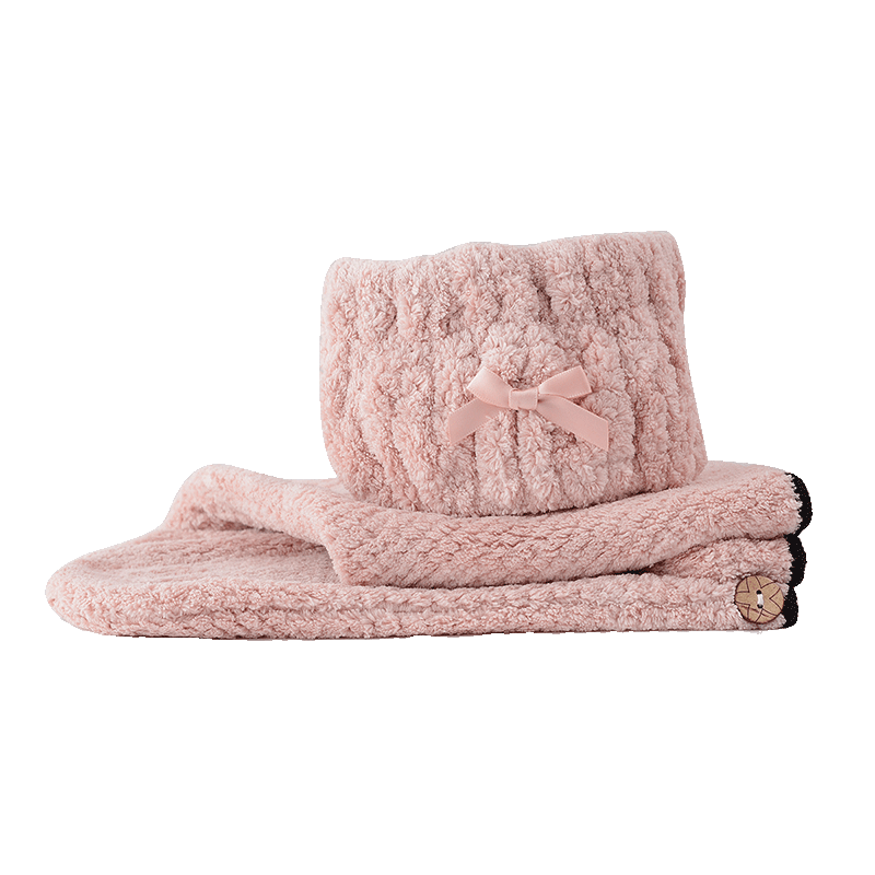 GRACE 洁丽雅 W0437W04380203 毛浴套装 2件套 藕粉色
