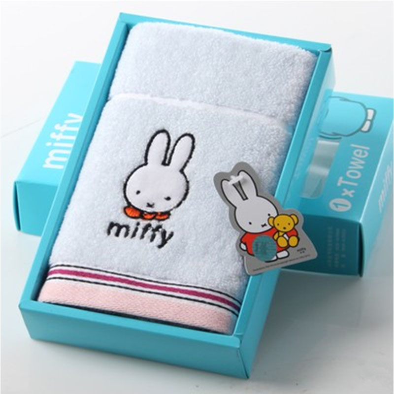 金号米菲 纯棉无捻柔软毛巾礼盒一条装 卡通可爱柔软吸水 会议礼品