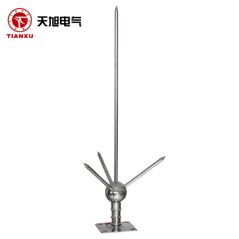 天旭避雷针不锈钢底座户外铜避雷器屋顶楼顶房顶防雷击安全接地棒中号