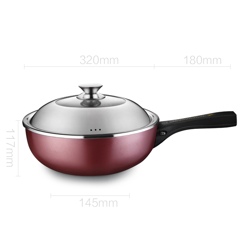 易欣 多功能电炒锅 不粘锅电煮锅双层电热锅加厚电火锅插电炒锅电炒菜锅电蒸锅电热锅一体锅 太空锅