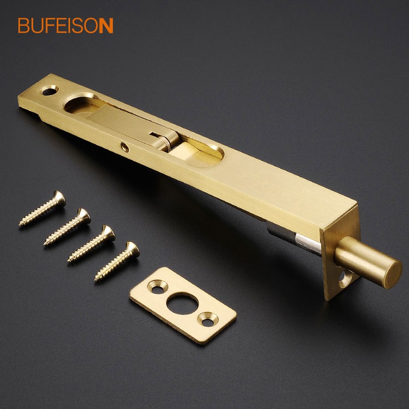 bufeison 铜暗插销防盗子母门黄铜插销暗装天地暗铜插销通道门栓反锁