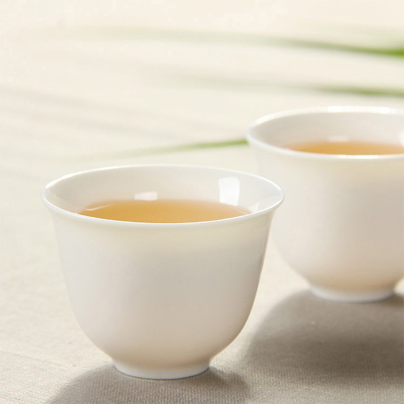 陶立方陶瓷茶杯品茗杯小茶杯白瓷杯玉瓷单个装茶组茶杯茶具配件喝水杯 钟杯