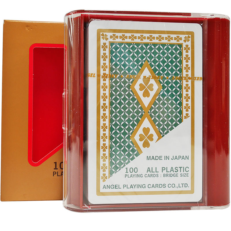 彤乐日本原装进口小天使angel扑克pvc全塑料磨砂扑克牌 1001绿色 1副