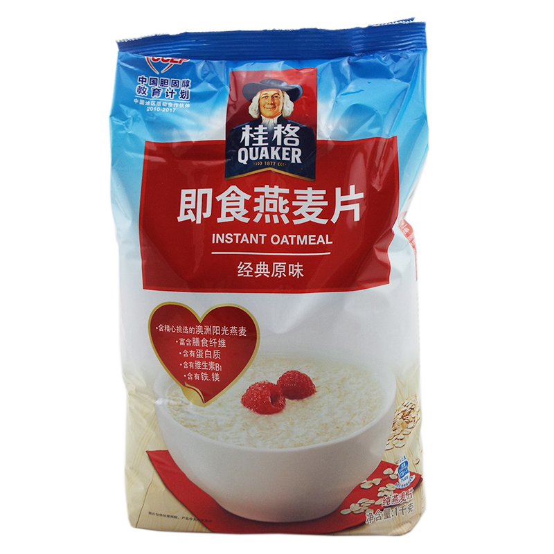 桂格(quaker) 桂格(quaker  即食燕麦片 经典原味 1000g 袋装 粗粮谷