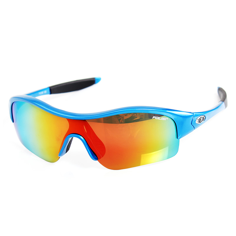 POLISI专业儿童防风镜男女童速滑轮骑行眼镜户外运动偏光护目镜小孩自行车防风沙太阳镜 蓝色P1027（适合3-11岁）