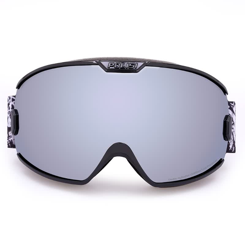 polisi新款滑雪眼镜男女款户外运动滑雪镜可套近视球面大视野防雾双层