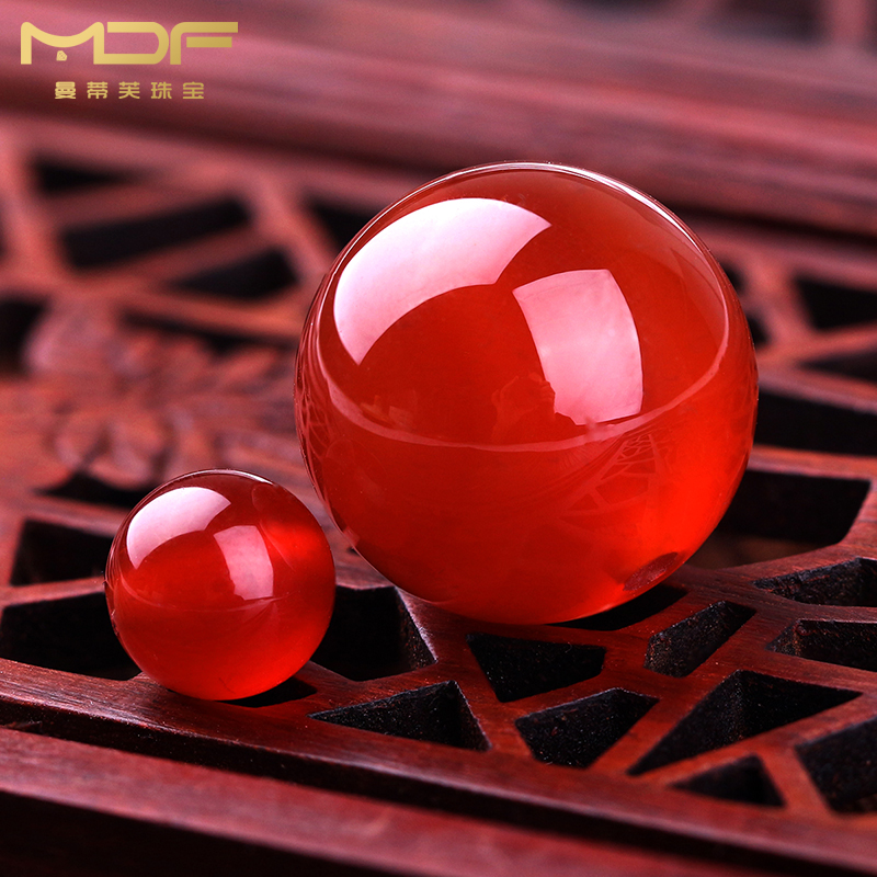 潮典 红玛瑙散珠圆珠红色半成品串珠子手工diy手串手链女饰品隔珠配件 4mm【20颗】