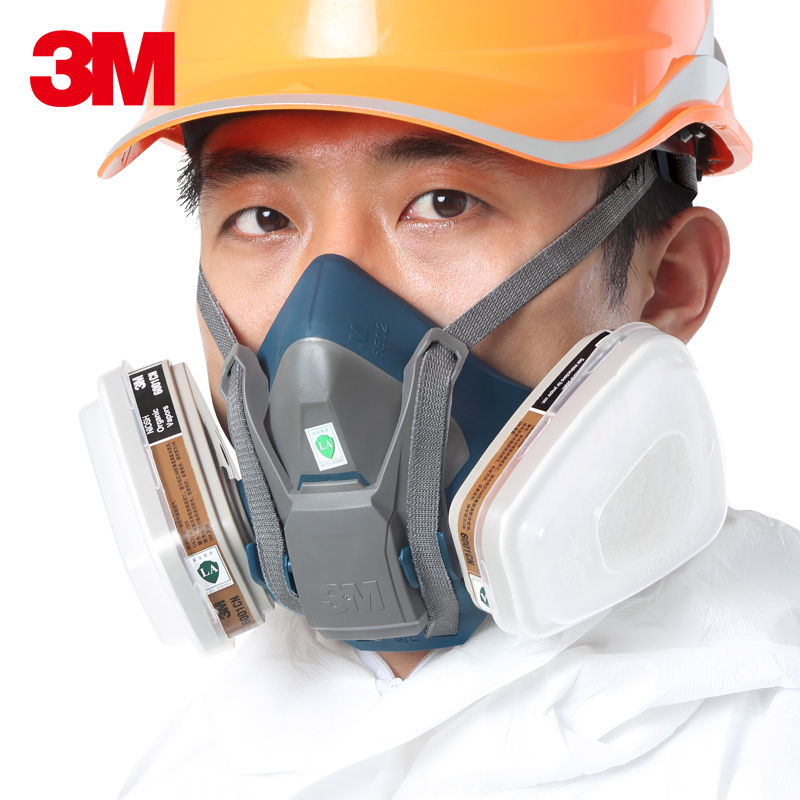 3m6502 配6001硅胶防毒面具 防尘防雾霾口罩 pm2.