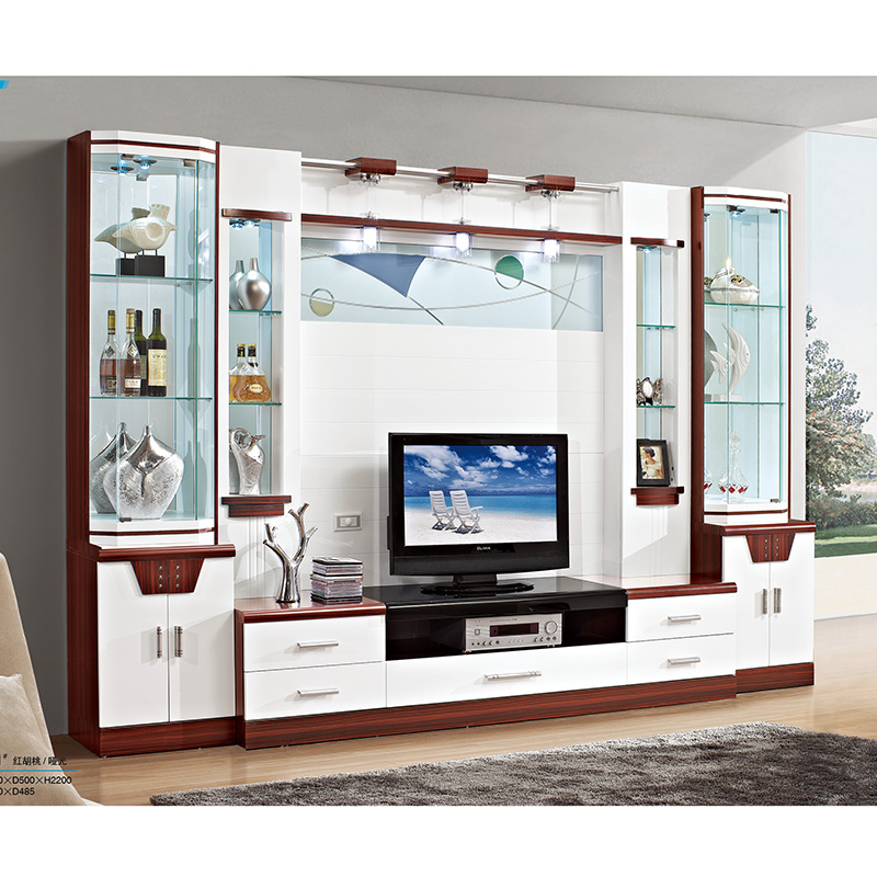 伊莱菲尔 现代影视墙电视柜组合 背景柜电视墙柜一体柜 客厅家具3.2米